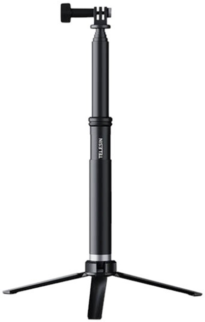 Селфі-палка Telesin з алюмінієвим штативом для спортивних камер Black (GP-MNP-090-S) - зображення 1