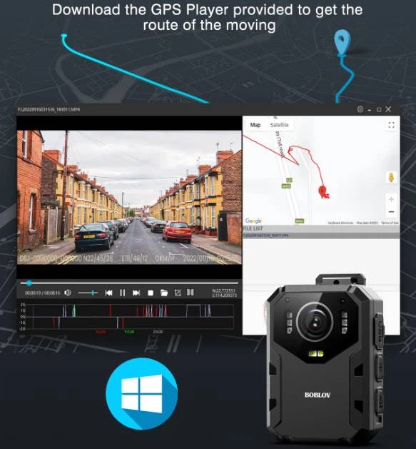 Боди камера BOBLOV B4K1, GPS, 128GB (1255) - Фото 2 Боди камера BOBLOV B4K1, GPS, 128GB (1255) - изображение 2
