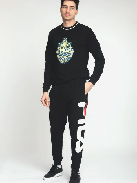 Bluza bez kaptura męska elegancka Fila FAM0368-80010 L Czarna (4064556393012) - obraz 3