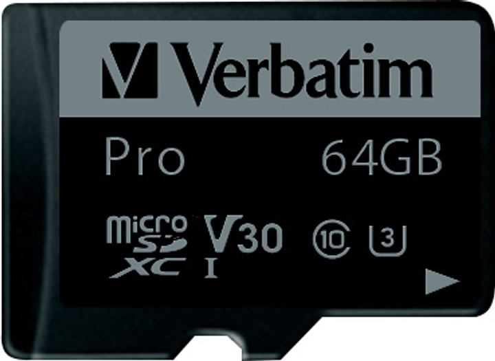 Карта пам'яті Verbatim Pro microSDHC 64GB Class UH-3 + SD-адаптер (23942470427) - зображення 2