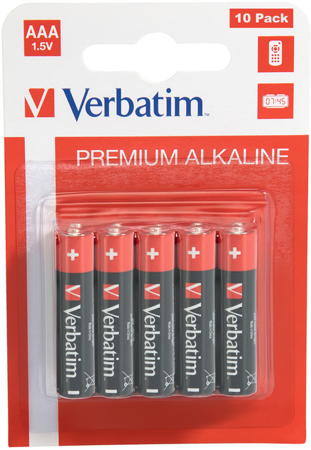 Батарейки Verbatim Premium AAA (LR03) 10 шт. Micro Alkaline (23942498742) - зображення 1