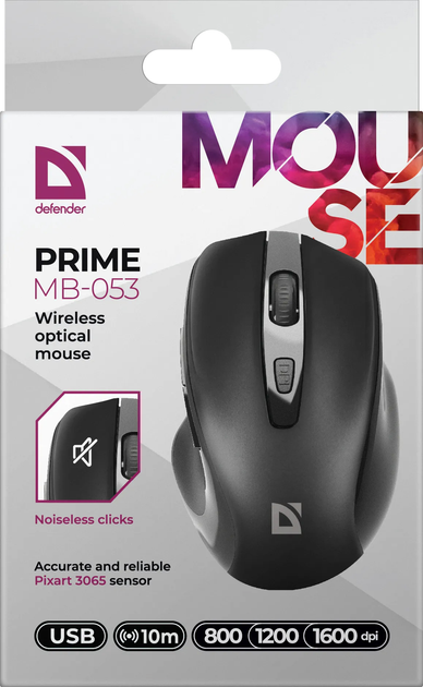 Миша Defender Prime MB-053 Wireless Black (4745090821802) - зображення 8