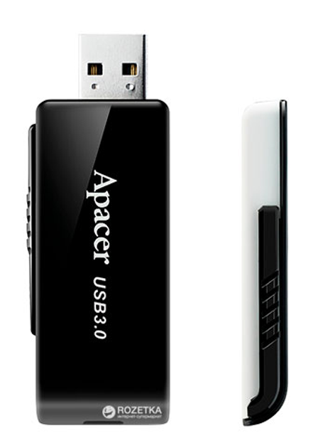 Флеш пам'ять USB Apacer AH350 128GB USB 3.0 Black (AP128GAH350B-1) - зображення 2