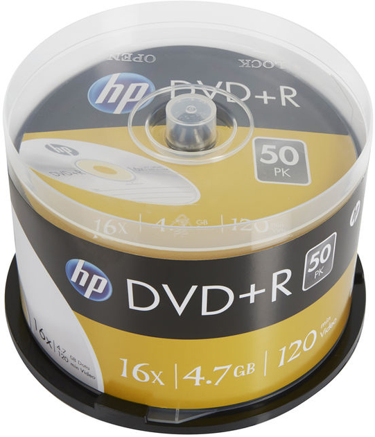Оптичні диски НР DVD+R 4.7 GB 16X 50 шт. (DRE00026-3) - зображення 1