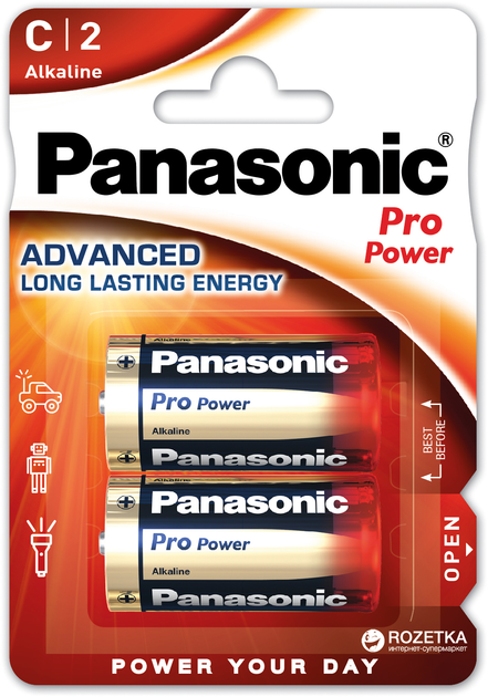 Лужна батарейка Panasonic Pro Power C (LR14) блістер, 2 шт (LR14XEG/2BP) - зображення 1