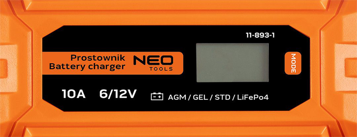 Ładowarka NEO Tools 10 A 160 W 3 - 200 Ah dla STD / AGM / GEL / LiFePO4 akumulatorów (5907558463309) - obraz 6