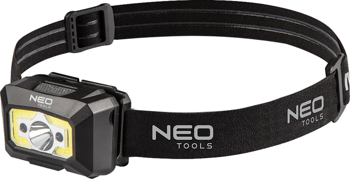 Latarka czołowa akumulatorowa NEO Tools COB+XPE LED Czarna (5907558464979) - obraz 1