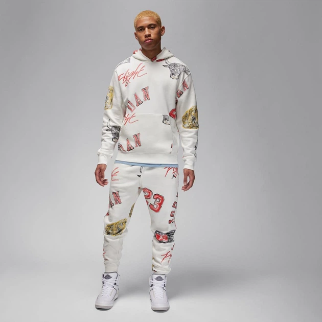 Брюки мужские Jordan M Ess Aop Flc Pant M Белый (FN4547-133) - изображение 5