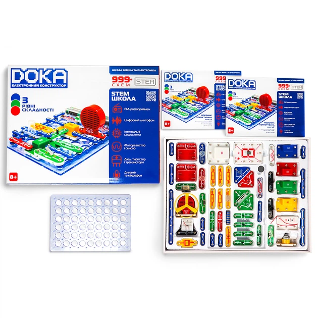 Конструктор электронный DOKA Школа 999+ схем (D70708) – игрушки с доставкой от ROZETKA