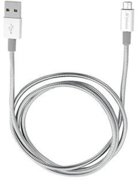 Kabel Verbatim MicroUSB - USB 1 m Srebrzysty (23942488620) - obraz 1