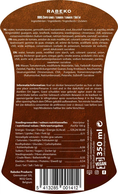 Соус Rabeko Sauce Zero BBQ 350 мл (5413285001412) - изображение 2