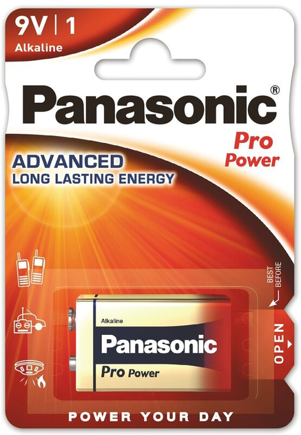 Батарейка Panasonic Pro Power 6LF22 BLI 1 Alkaline (6LF22XEG/1BP) - зображення 1