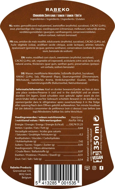 Сироп Rabeko Syrup Zero Chocolate 350 мл (5413285001535) - изображение 2