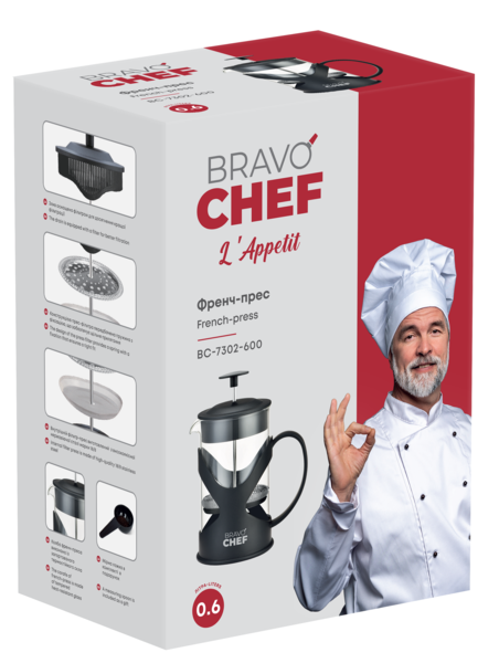 Френч-пресс Bravo Chef L'Appetit 600 мл (BC-7302-600) - изображение 5