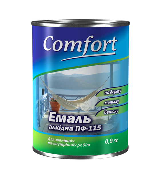 Емаль алкідна Comfort ПФ-115 0,9 кг вишня - зображення 1
