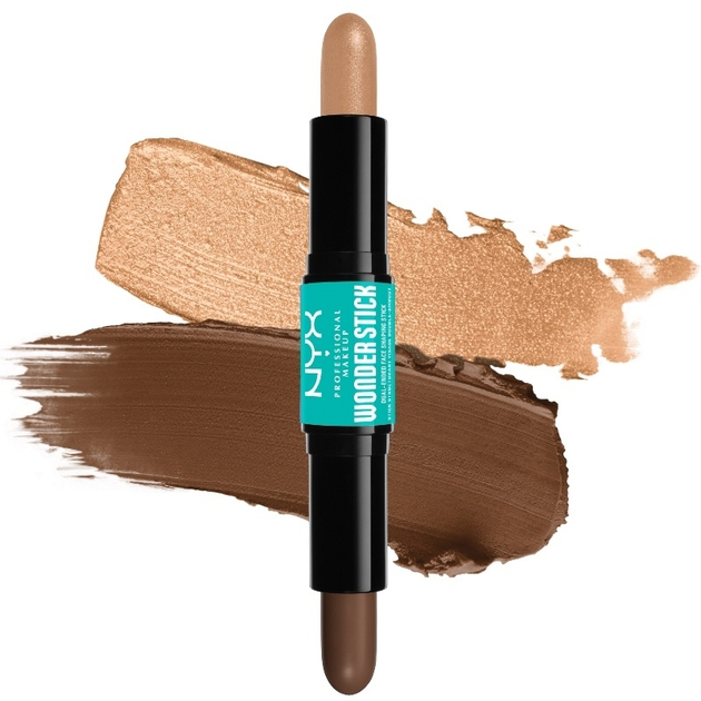 Sztyft do konturowania twarzy NYX Professional Makeup Wonder Stick Highlight & Contour dwustronny 05 Medium Tan 2x4 g (0800897100056) - obraz 3