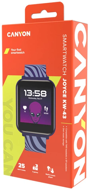 Smartwatch dziecięcy Canyon Joyce KW-43 DUAL BT Music Blue (CNE-KW43BL) - obraz 7