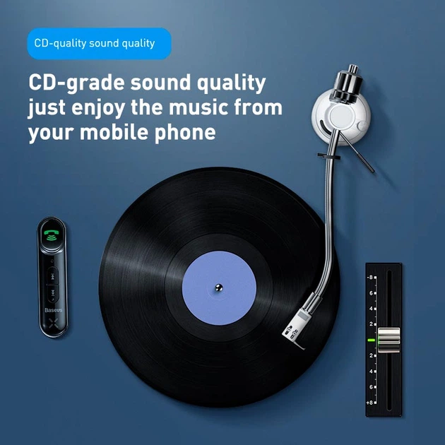 Аудиоадаптер Baseus BSBA-02 aux Wireless Audio Receiver |BT5.0, 10h| черный - изображение 6