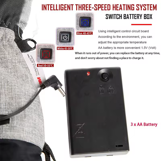 Электрические Перчатки Унисекс Toelab M152, нагревающие, Gloves+Battery Box Размер: L пара (4024345) - Фото 5 Электрические Перчатки Унисекс Toelab M152, нагревающие, Gloves+Battery Box Размер: L пара (4024345) - изображение 5