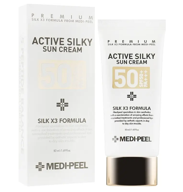 Солнцезащитный крем Active Silky Sun Cream SPF50+ MEDI-PEEL, 50 мл - Фото 1 Солнцезащитный крем Active Silky Sun Cream SPF50+ MEDI-PEEL, 50 мл - изображение 1