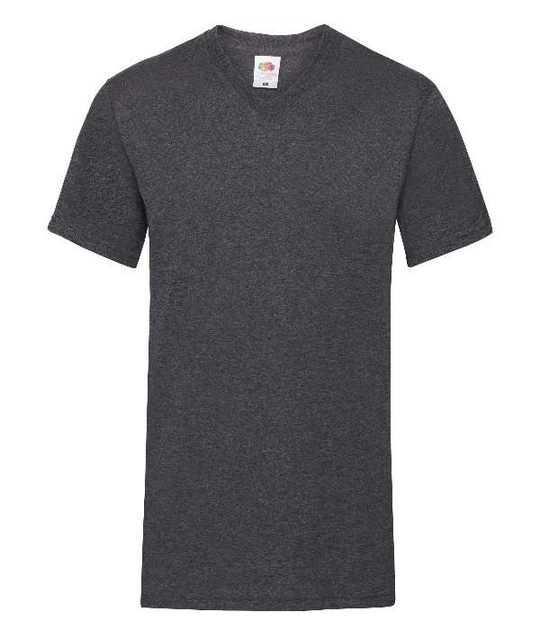 Футболка мужская Fruit of the Loom Valueweight v-neck S Темно-cерый (0610660HDS) - Фото 1 Футболка мужская Fruit of the Loom Valueweight v-neck S Темно-cерый (0610660HDS) - изображение 1