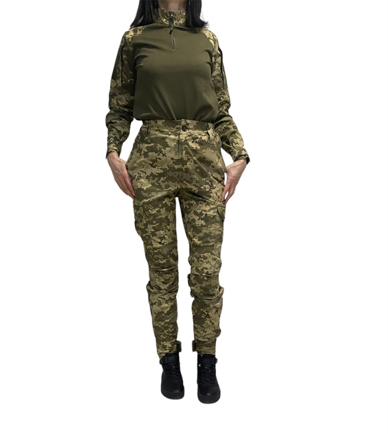 Женские тактические военные штаны 38 пиксель стрейч - изображение 1