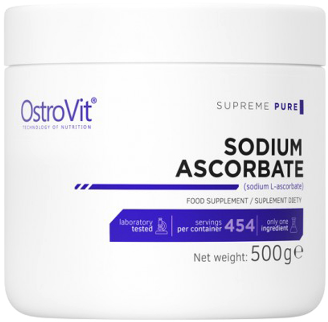 Suplement diety OstroVit Supreme Pure Sodium Ascrobate 500 g (5903933903934) - obraz 1