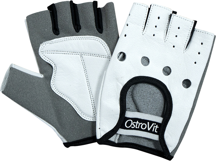 Чоловічі тренувальні рукавички OstroVit Біло-чорні L (5903246228953) - зображення 1