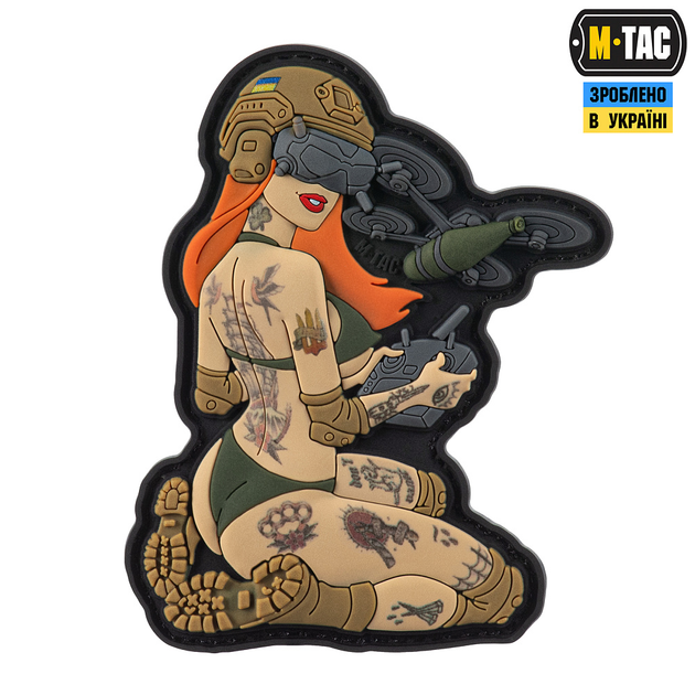 Нашивка M-Tac Tactical girl №6 PVC redhead Hooligan Olive V1 - изображение 1