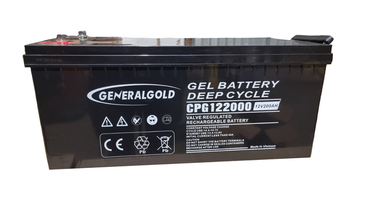 Акумулятор гелевий GeneralGold CPG 122000, GEL (12В/200А*ч) - изображение 1