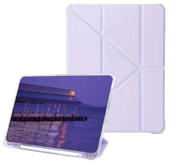 Чохол для планшета Apple iPad Air (4/5) 2020/2022 10.9" BeCover Ultra Slim Origami Transparent з кріпленням Apple Pencil Purple (BC_711105) - Фото 1 Чохол для планшета Apple iPad Air (4/5) 2020/2022 10.9" BeCover Ultra Slim Origami Transparent з кріпленням Apple Pencil Purple (BC_711105) - зображення 1