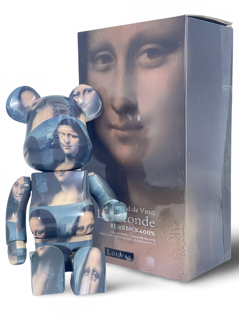 Статуетка Bearbrick x Leonardo De Vinci x Mona Lisa 400% 28 см Medicom Toy Мона Ліза - зображення 7