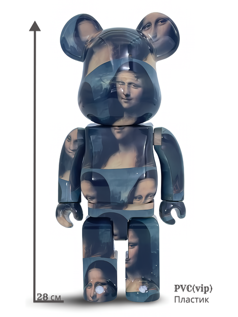 Статуетка Bearbrick x Leonardo De Vinci x Mona Lisa 400% 28 см Medicom Toy Мона Ліза - зображення 9