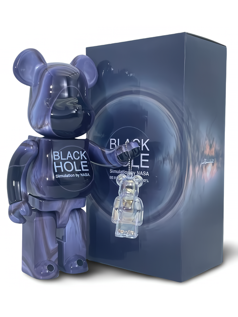 Статуэтка Bearbrick x NASA x BLACK HOLE 400% 28 см Medicom Toy