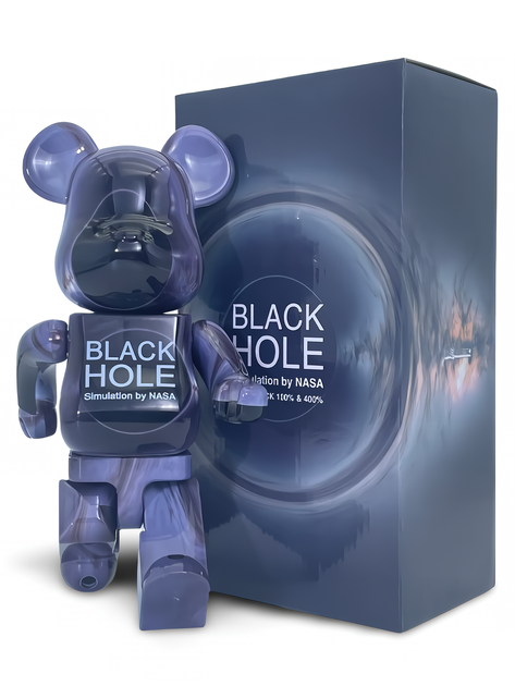 Статуэтка Bearbrick x NASA x BLACK HOLE 400% 28 см Medicom Toy
