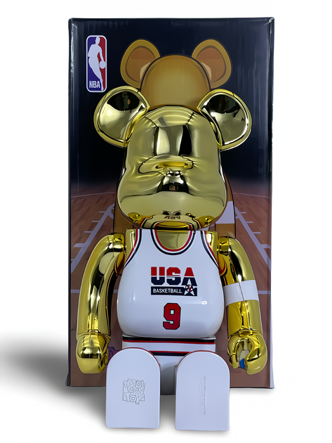 Статуетка Bearbrick x Michael Jordan 1992 x Team USA Gold Chrome 400% 28 см Medicom Toy НБА Баскетболіст - Фото 8 Статуетка Bearbrick x Michael Jordan 1992 x Team USA Gold Chrome 400% 28 см Medicom Toy НБА Баскетболіст - зображення 8