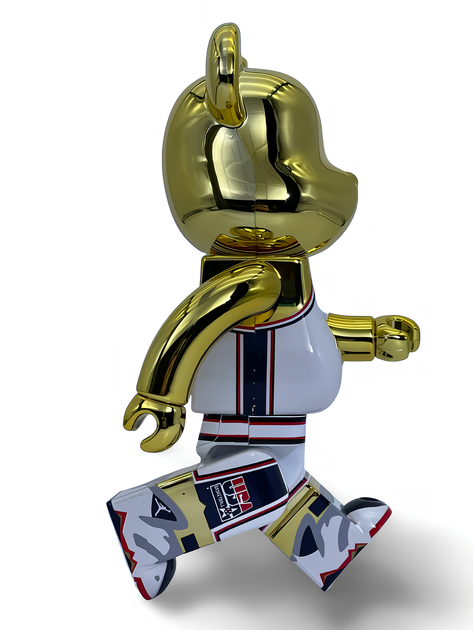 Статуетка Bearbrick x Michael Jordan 1992 x Team USA Gold Chrome 400% 28 см Medicom Toy НБА Баскетболіст - Фото 12 Статуетка Bearbrick x Michael Jordan 1992 x Team USA Gold Chrome 400% 28 см Medicom Toy НБА Баскетболіст - зображення 12
