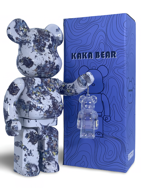 Статуэтка Bearbrick x Jackson Pollock Studio x Splash 400% 28 см Medicom Toy Буйство красок - изображение 5