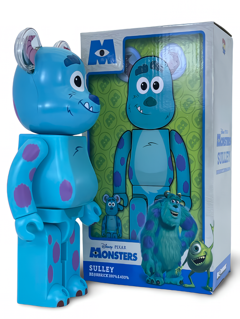 Статуетка Bearbrick x Disney Pixar x Monsters Sulley 400% 28 см Medicom Toy Карпорація монстрів - зображення 4