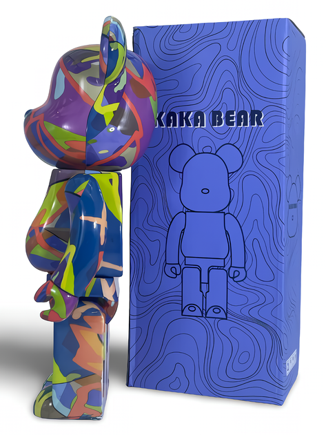 Статуэтка Bearbrick x KAWS x Tension 400% 28 см Medicom Toy Краски сияния - изображение 3