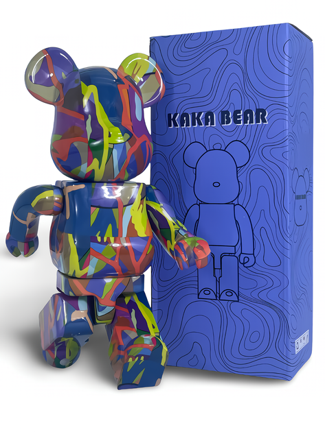 Статуэтка Bearbrick x KAWS x Tension 400% 28 см Medicom Toy Краски сияния - изображение 6