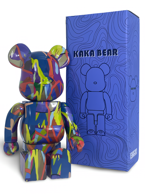 Статуэтка Bearbrick x KAWS x Tension 400% 28 см Medicom Toy Краски сияния - изображение 7