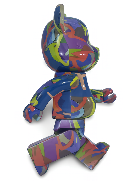 Статуэтка Bearbrick x KAWS x Tension 400% 28 см Medicom Toy Краски сияния - изображение 11