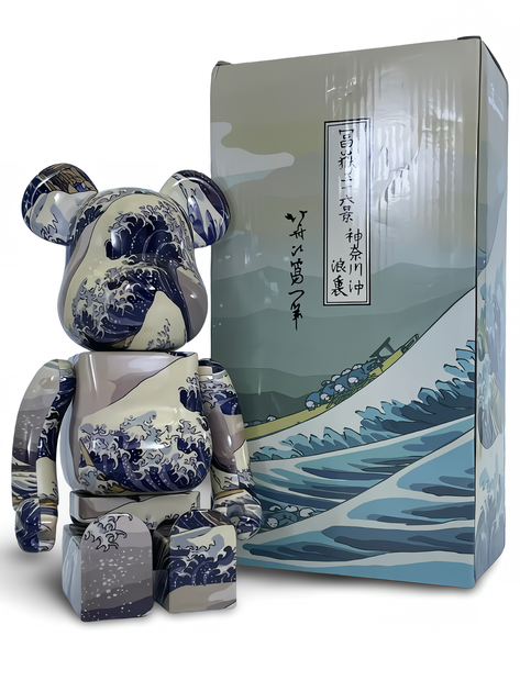 Статуетка Bearbrick x Kanagawa Surf 400% 28 см Medicom Toy Могутні хвилі - зображення 7