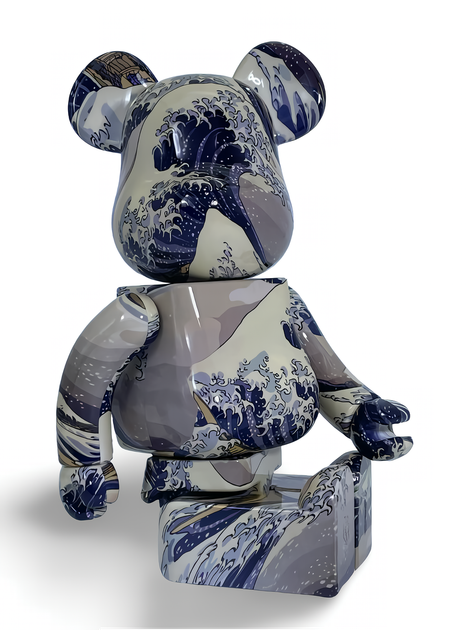 Статуетка Bearbrick x Kanagawa Surf 400% 28 см Medicom Toy Могутні хвилі - зображення 13