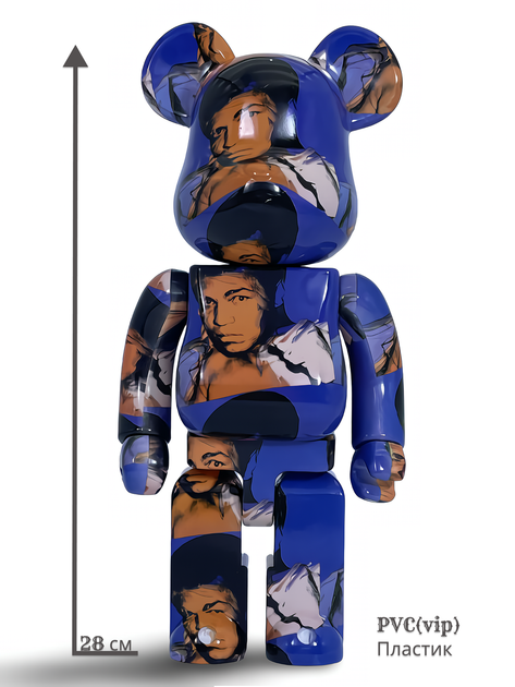 Статуетка Bearbrick x Andy Warhol's Muhammad Ali 400% 28 см Medicom Toy Мухаммед Алі - зображення 9