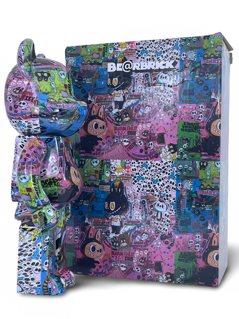 Статуэтка Bearbrick x Monsters Elf x Labubu Zimomo 400% 28 см Medicom Toy Милый монстр - изображение 4
