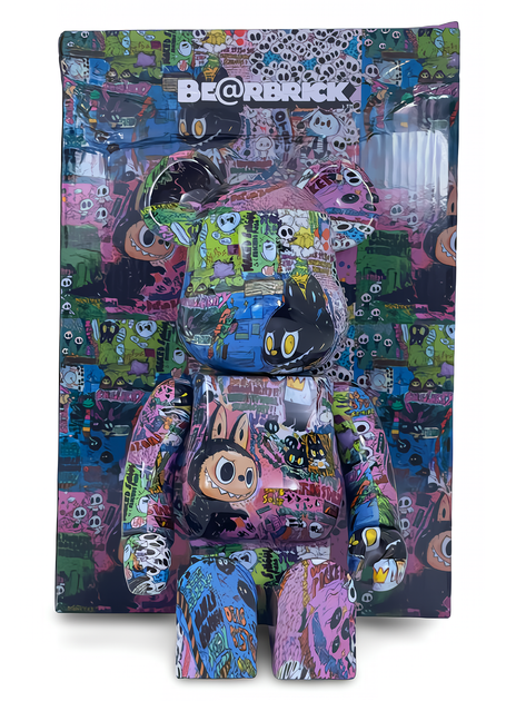 Статуэтка Bearbrick x Monsters Elf x Labubu Zimomo 400% 28 см Medicom Toy Милый монстр - изображение 8