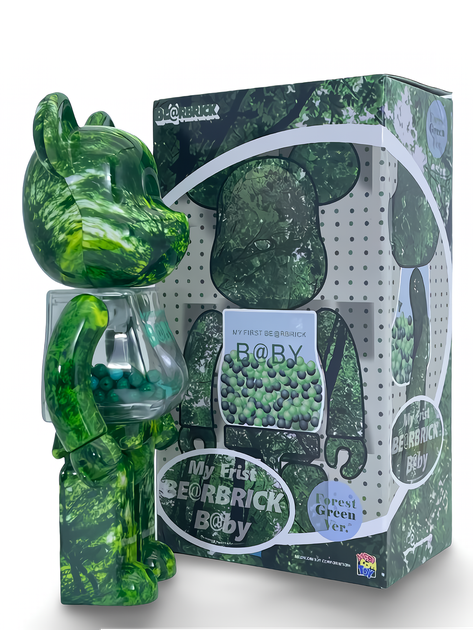 Статуетка Bearbrick x My First Baby x Forest Green 400% 28 см Medicom Toy Лісові мавки - Фото 4 Статуетка Bearbrick x My First Baby x Forest Green 400% 28 см Medicom Toy Лісові мавки - зображення 4