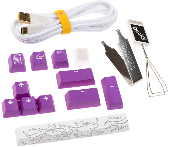 Klawiatura przewodowa Ducky One 3 Aura Gaming Gateron Baby Kangaroo White (4711281574710) - obraz 9